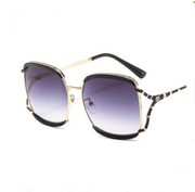 women's square hollow stripe metal sunglasses, view 2 - MRSLM