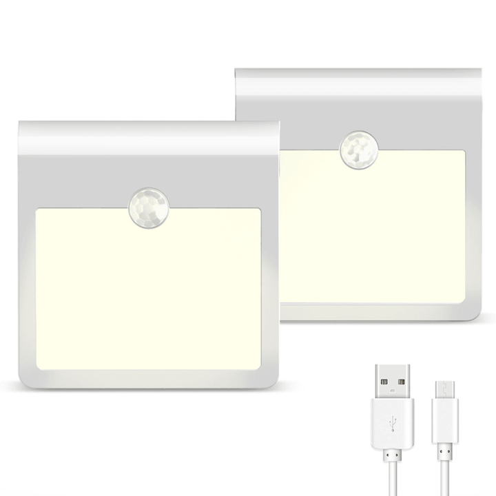 0.8W 12LED USB Rechargeable Human Body Induction Cabinet Light LED Cabinet Lamp Wall Light Corridor Night Light - MRSLM