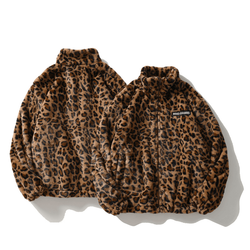 Leopard Print Long Sleeve Jacket Fashion Brand Loose Hip Hop Top - MRSLM