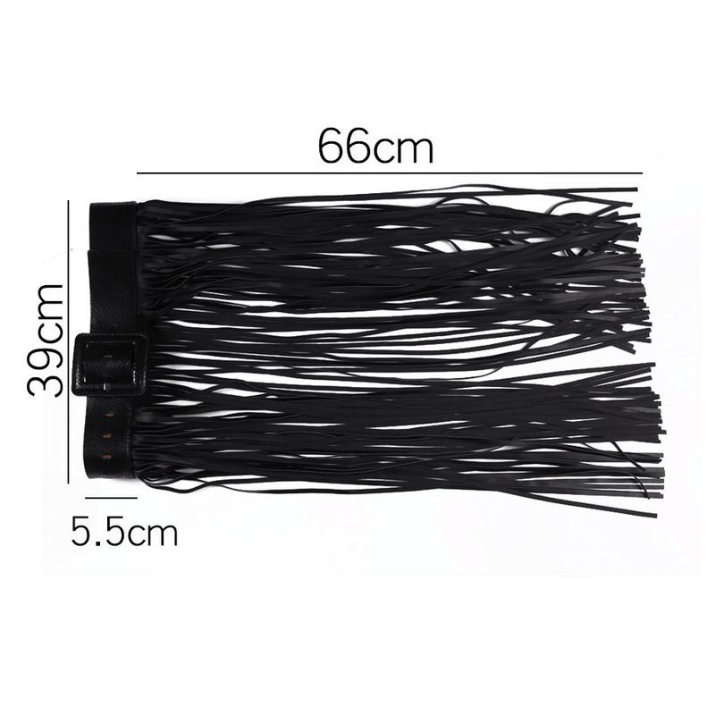 Fringed snakeskin pattern belt, view 2 - MRSLM