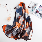 Long geometric print silk scarf - MRSLM