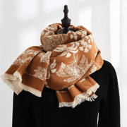 Imitation cashmere floral scarf, view 4 - MRSLM