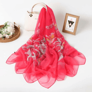 Imitation silk yarn flower scarf, view 12 - MRSLM