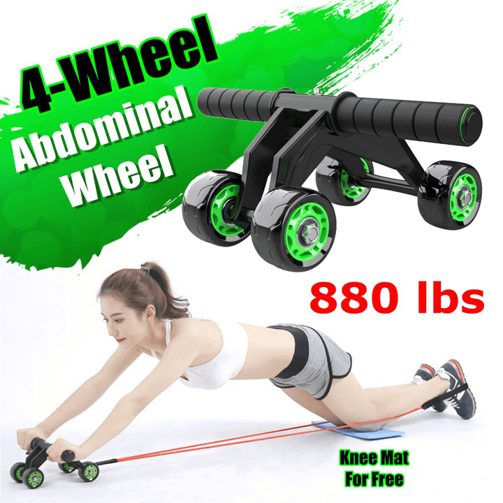 KALOAD 4 Wheel ABS Roller Wheel Sports Fitness Gym Exercise Stretch Wasit Abdominal Wheel Rooler - MRSLM