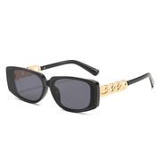 women's chain detail square sunglasses, view 4 - MRSLM