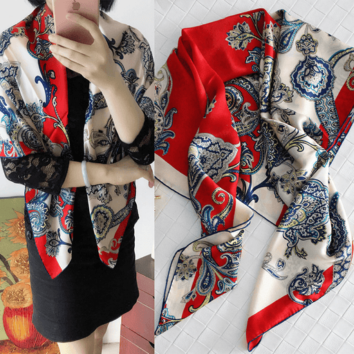 cashew vine satin square scarf - MRSLM