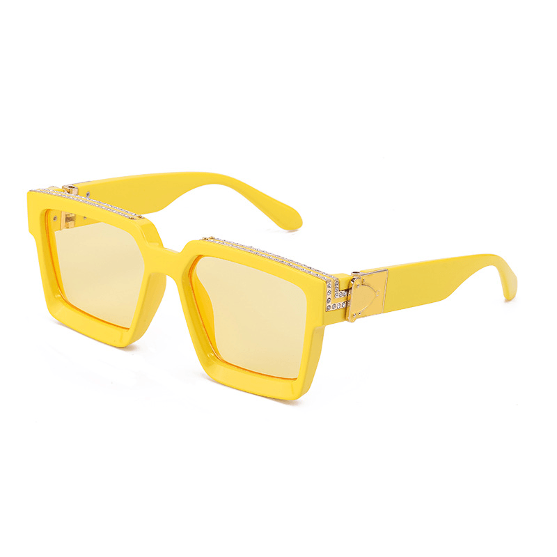 diamond-studded big square sunglasses, view 19 - MRSLM
