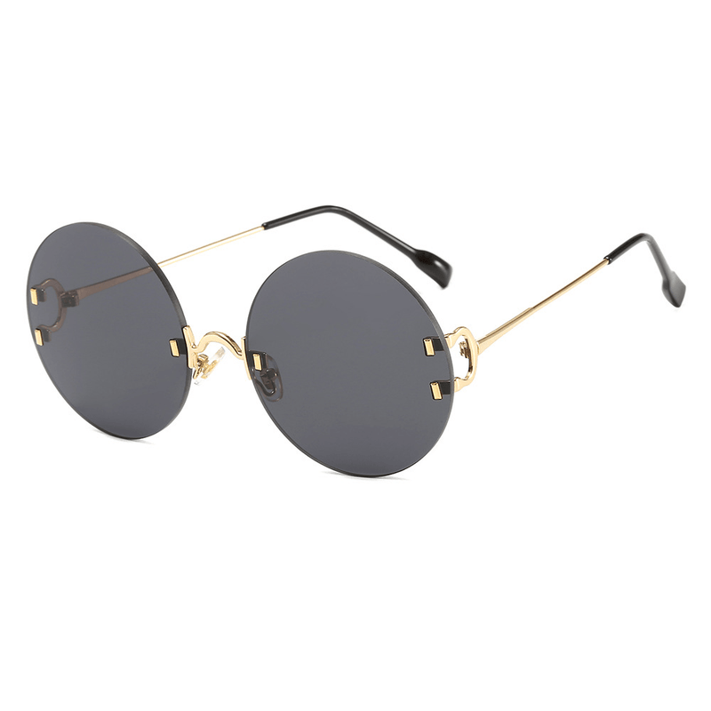women's retro round metal gradient sunglasses - MRSLM