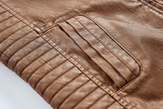 Men's washed PU leather jacket, view 5 - MRSLM