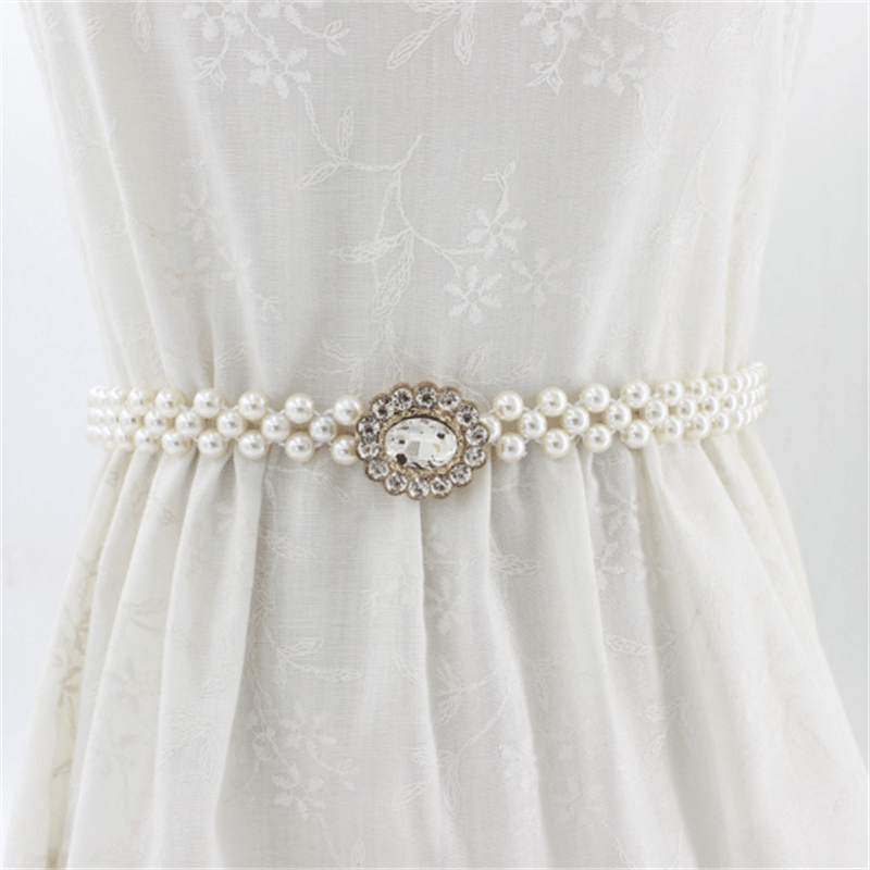 women's rhinestone pearl waist chain, view 2 - MRSLM