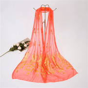 women's peacock print scarf shawl, view 14 - MRSLM