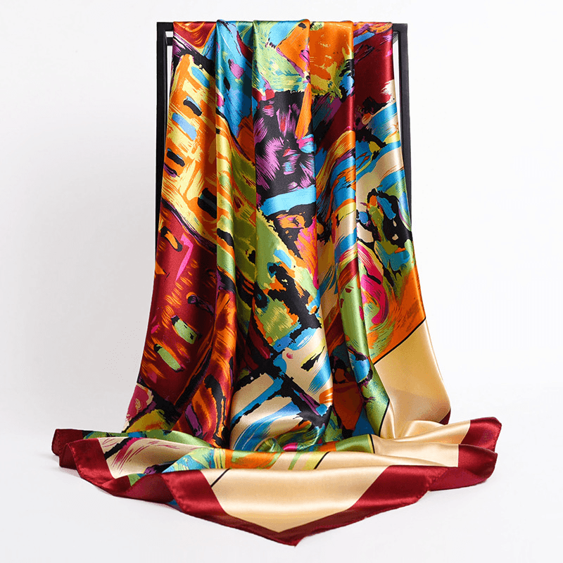 retro silk satin square scarf, view 22 - MRSLM