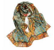 Mulberry silk oil painting scarf, view 7 - MRSLM