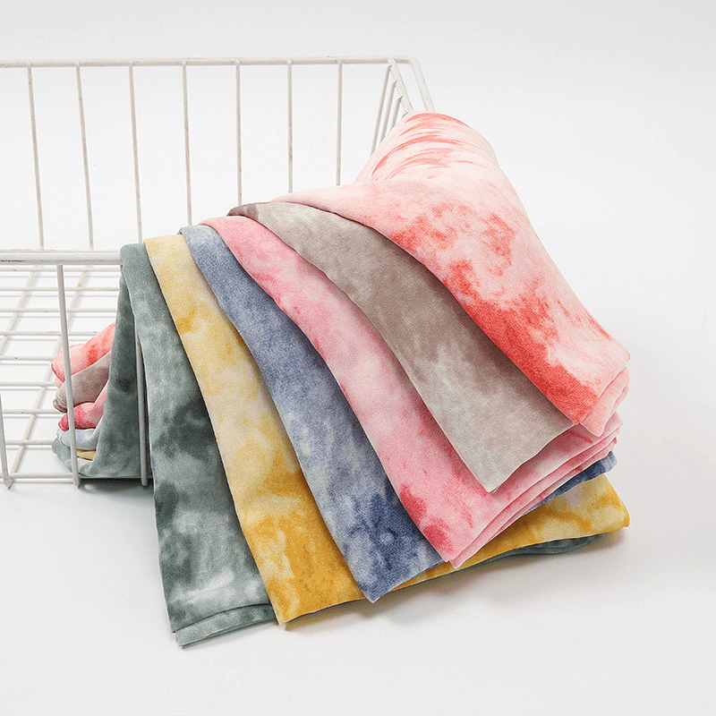 tie-dye printed chiffon scarf shawl, view 6 - MRSLM