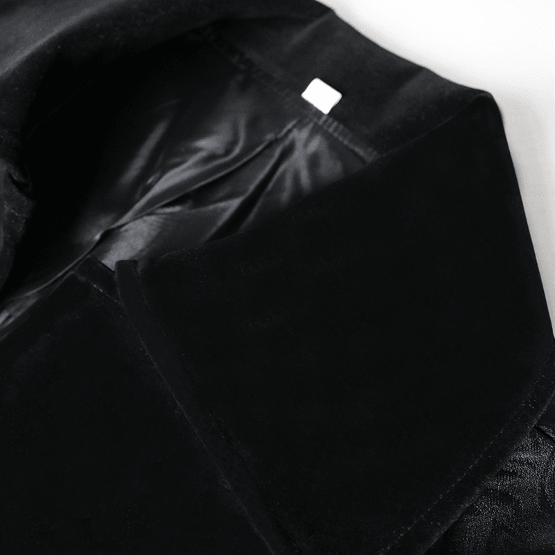 Men's black jacquard retro uniform jacket, view 4 - MRSLM