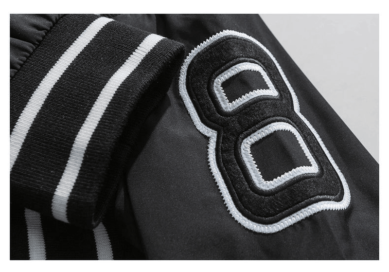retro color block baseball jacket, view 13 - MRSLM