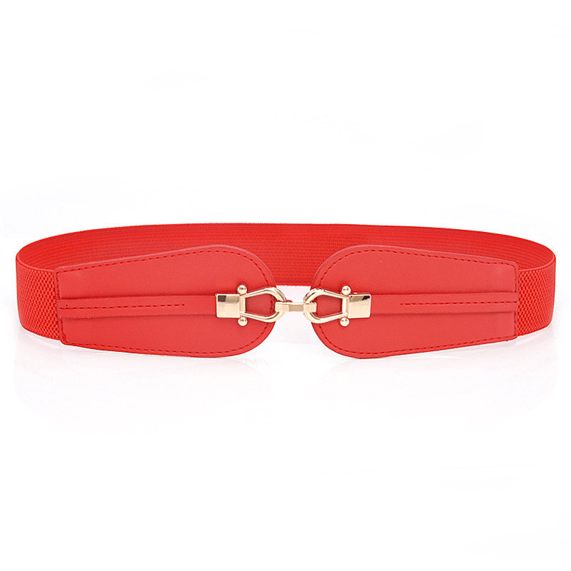 Women's elastic wide faux leather belt, view 5 - MRSLM