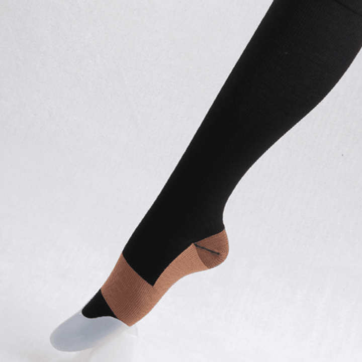 Unisex Elastic Sports Breathable Compression Socks Outdoor Running Pressure Hose Socks Ankle Support - MRSLM