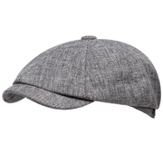 retro linen newsboy beret, view 3 - MRSLM