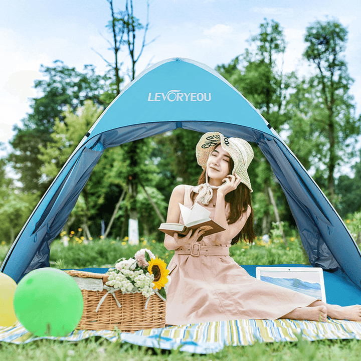 New Automatic Camping Tent Breathable Window Beach Tent Waterproof Uv-Protective Portable Kids' Playground Tent - MRSLM