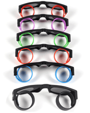 black frame sunglasses with colored legs, view 8 - MRSLM