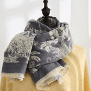 Imitation cashmere floral scarf, view 2 - MRSLM