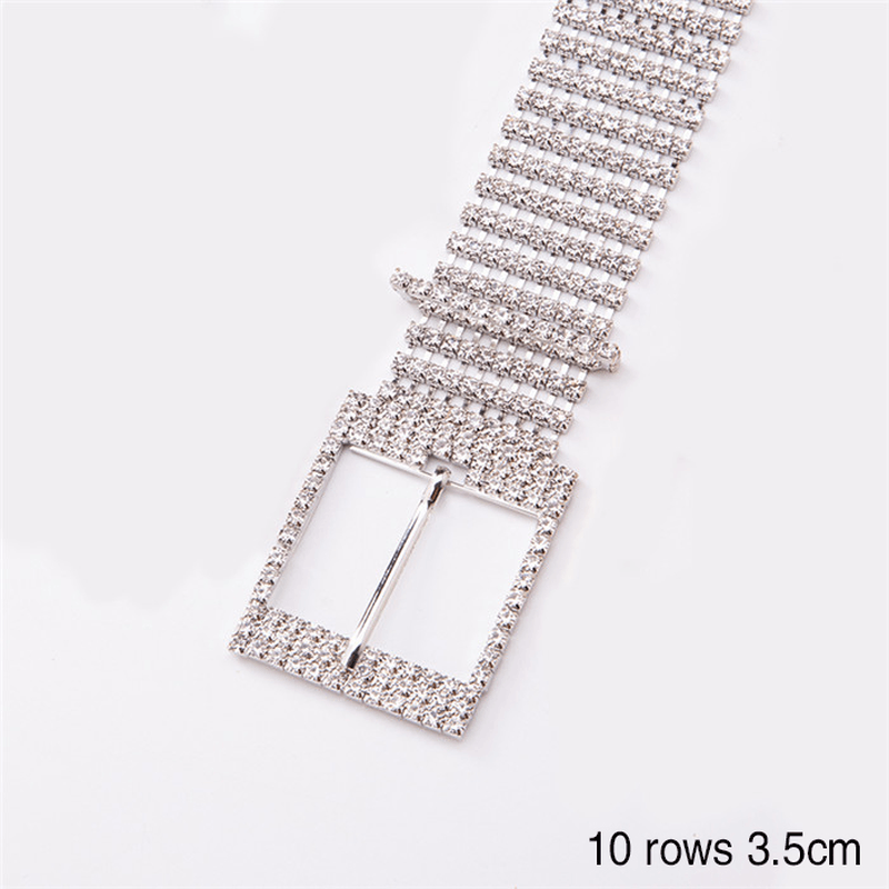 womens shiny alloy rhinestone belt, view 8 - MRSLM