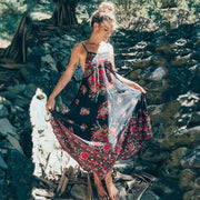 peacock print suspender dress - MRSLM
