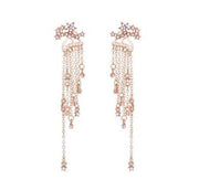 shining star tassel drop earrings, view 5 - MRSLM