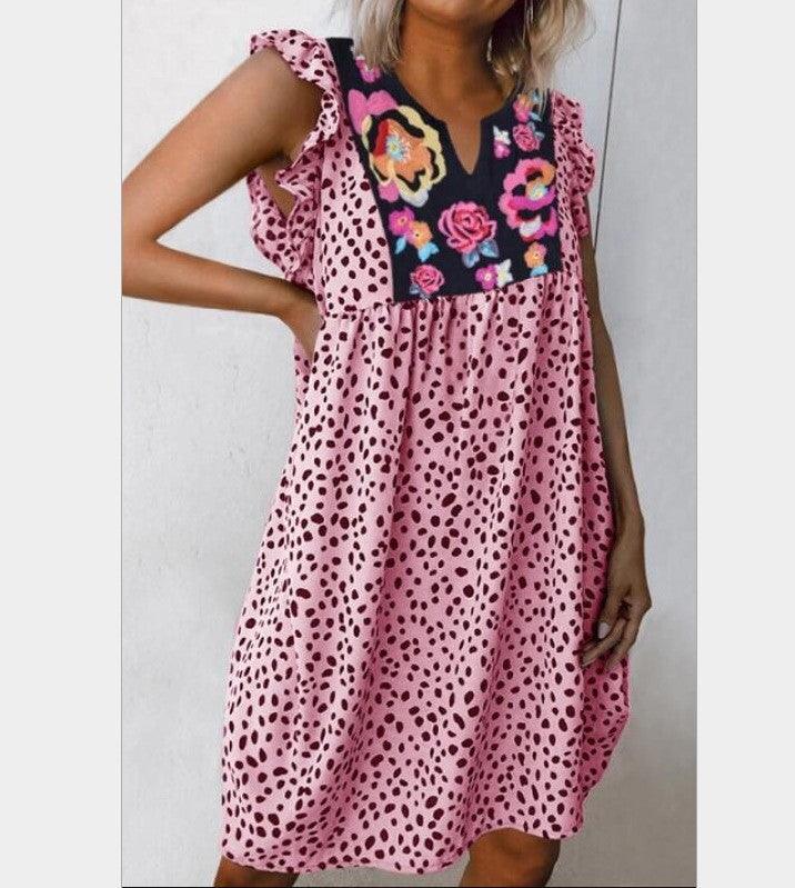 leopard print shirt dress, view 6 - MRSLM