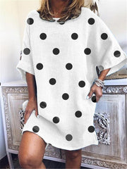 round neck loose printed dress, view 5 - MRSLM