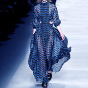 Openwork striped long dress, view 2 - MRSLM