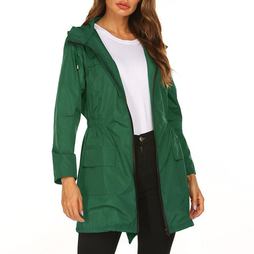 women's waterproof windbreaker jacket, view 3 - MRSLM