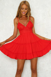 Women's lace sling stitching bow dress, view 4 - MRSLM
