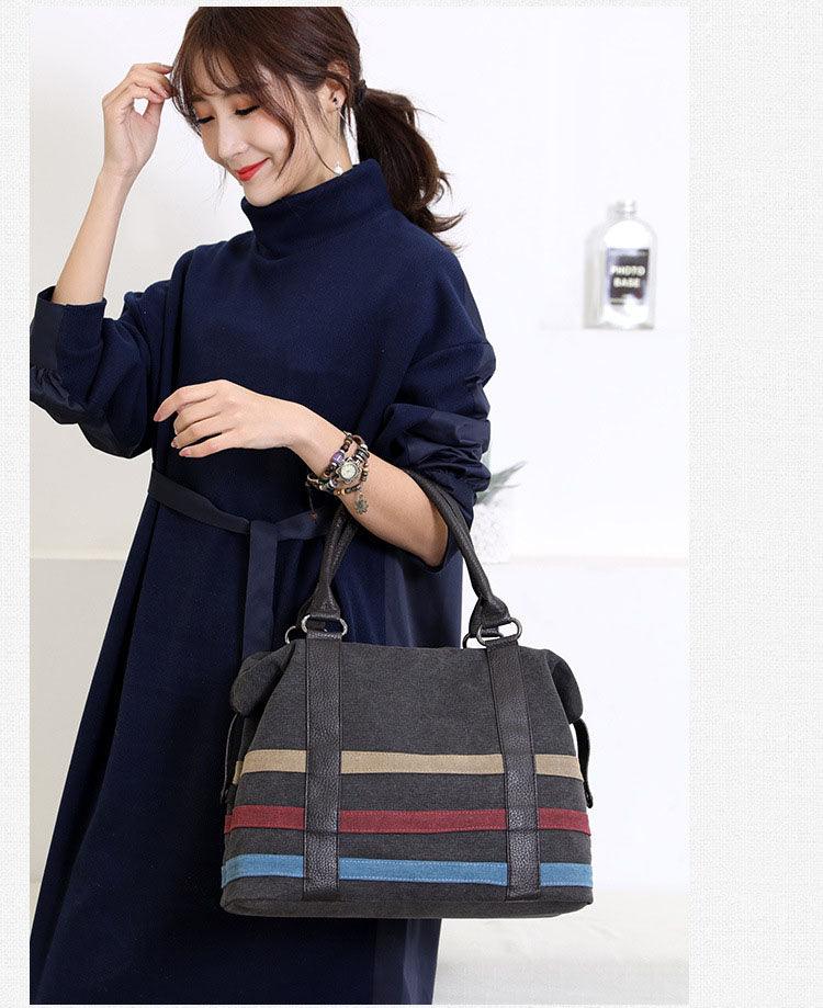 women's large canvas Boston tote bag, view 9 - MRSLM