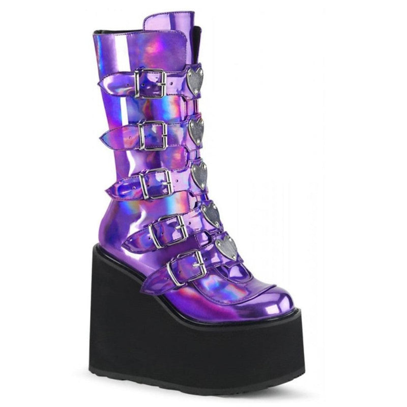 Platform boots with side zip, view 3 - MRSLM