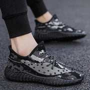 Men's platform low-top knit sneakers, view 3 - MRSLM