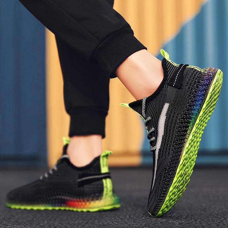 Rainbow Sole Knit Running Shoes