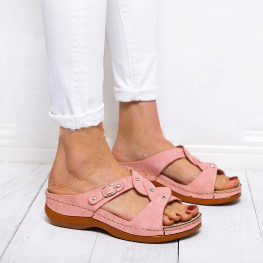 Casual buckle plus size women's sandals, view 3 - MRSLM