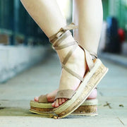 Women's cross strap wedge sandals, view 5 - MRSLM