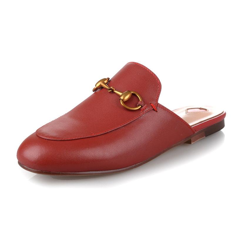 Leather Round Toe Classic Flat Shoes