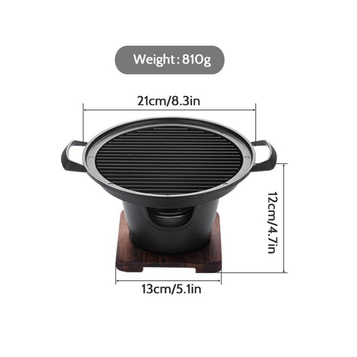 Mini BBQ Grill Alcohol Stove Home Smokeless Barbecue Grill Outdoor BBQ Plate Roasting Meat Tools - MRSLM