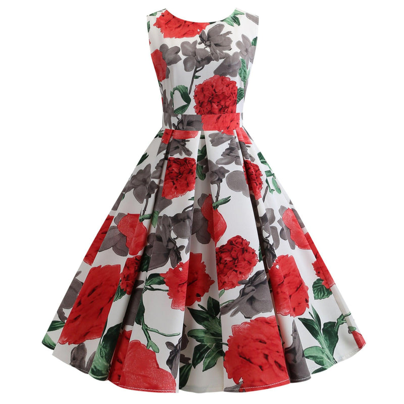 Sleeveless lace-up printed dress, view 2 - MRSLM