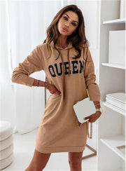 Women's long sleeve letter print casual dress, view 6 - MRSLM