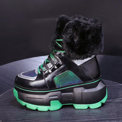 Women's platform velvet snow boots - MRSLM