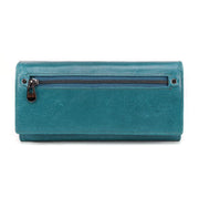 Ladies Genuine Leather Simple Solid Color Long Wallet - MRSLM