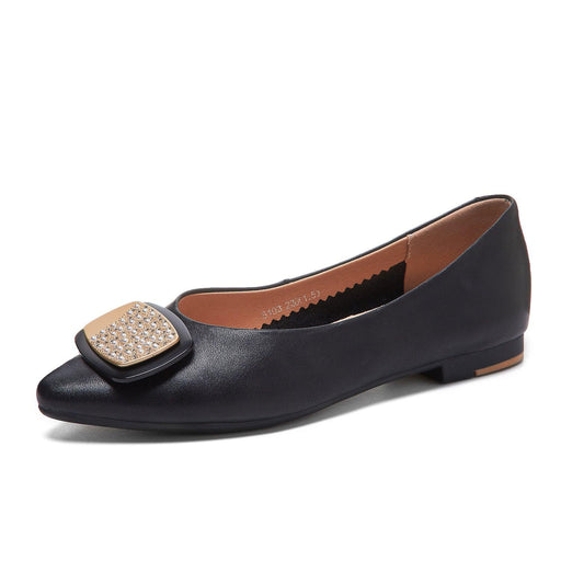 Women's soft cowhide flat shoes - MRSLM