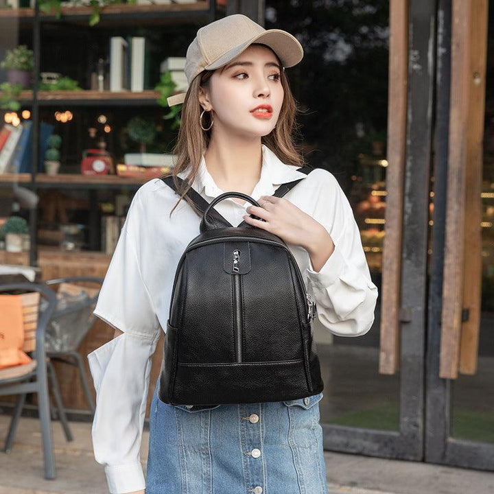 Travel All-match Trendy Fashion Leather High-capacity Ladies Backpack - MRSLM