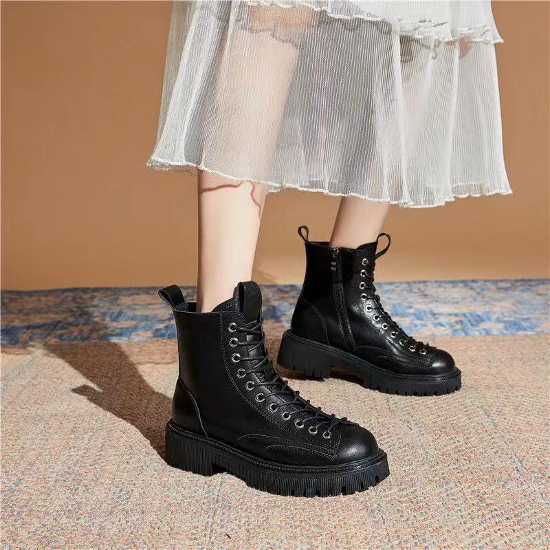 Women's All-match Platform Lace-up Ankle Boots - MRSLM