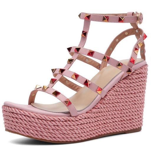 thick-soled rivet platform shoes, view 3 - MRSLM